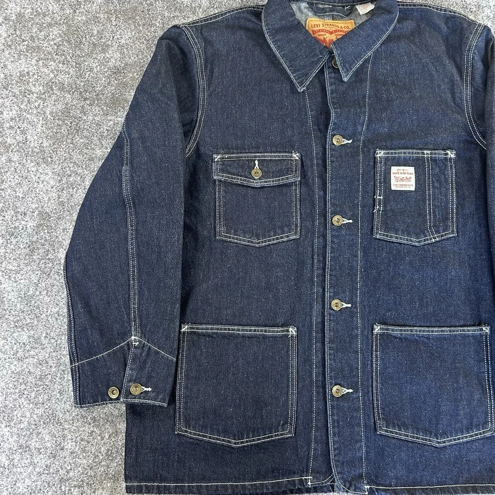 Levi's Berkeley Chore Coat Denim Jacket Men's M Relaxed Cotton Dark Wash